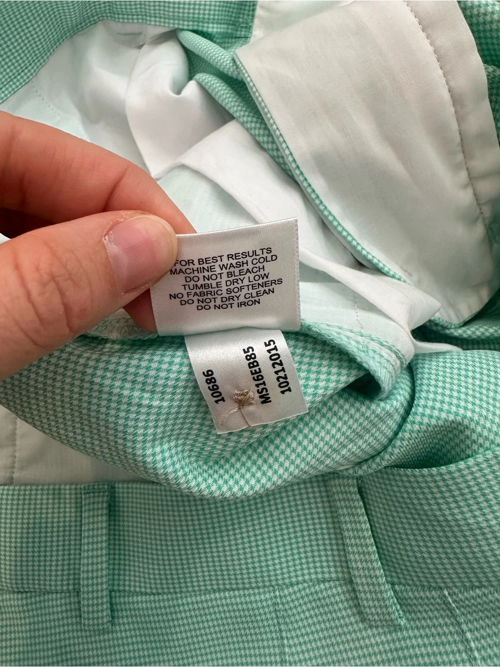 Men’s Peter Millar Wicking Salem Houndstooth Golf Shorts Pattern Green Size 38